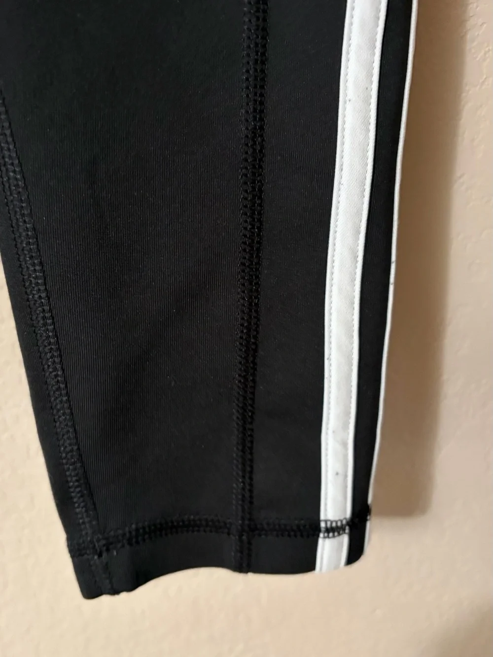 Adidas Climalite Black 3 Stripe Side Pocket Leggings Womens Small High Rise‎ Gym